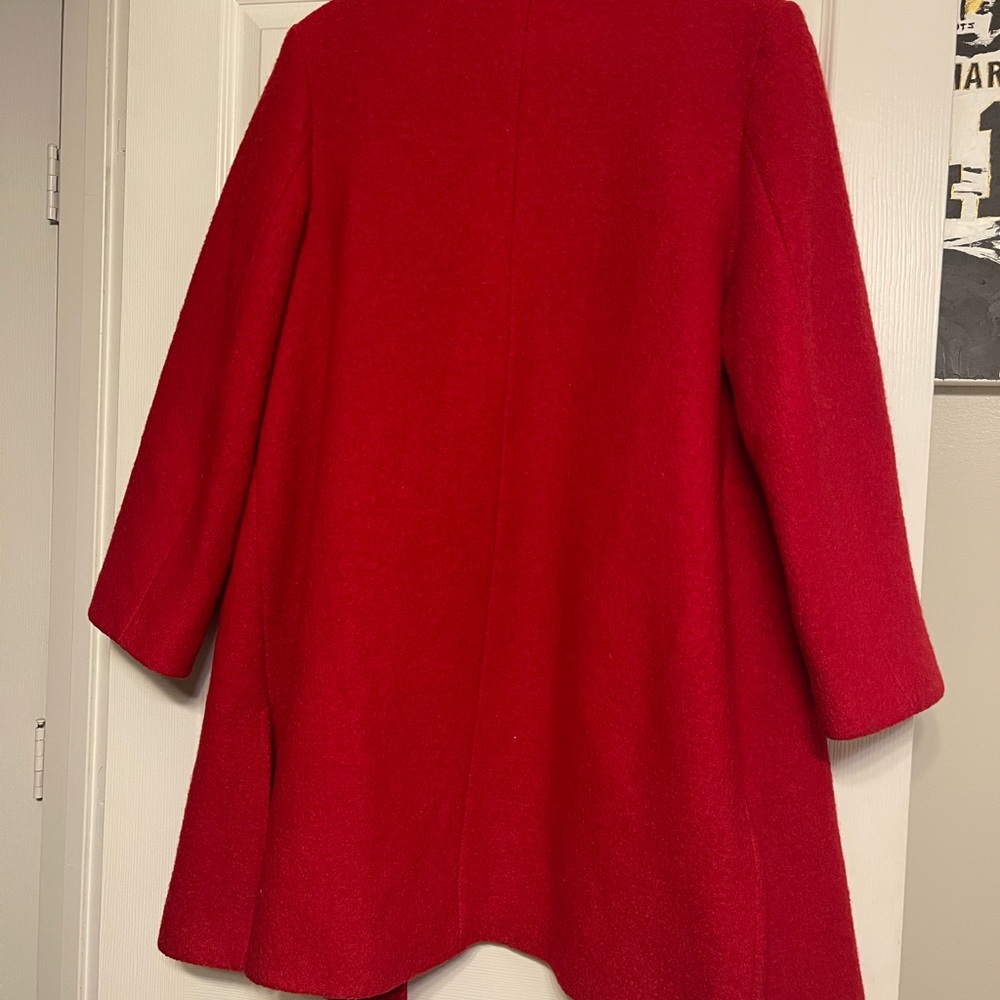 Red Wool Liz Claiborne Coat - Picture 5 of 9